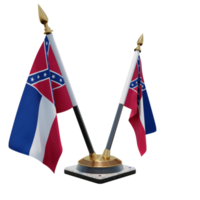 Mississippi 3d illustratie dubbele v bureau vlag staan png