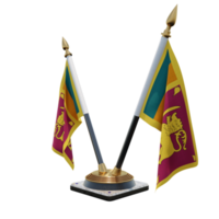 Sri Lanka 3d illustration Double V Desk Flag Stand png