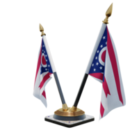 Ohio 3d illustration Double V Desk Flag Stand png