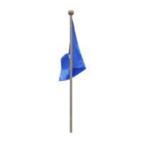 bandeira de ilustração 3d do sistema de integração da América Central no poste. mastro de madeira png