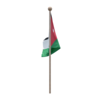jordan ilustración 3d bandera en el poste. asta de bandera de madera png