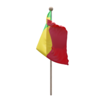 Malí 3d ilustración bandera en el poste. asta de bandera de madera png