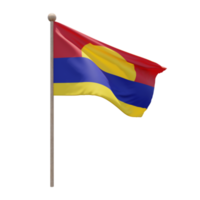 bandeira de ilustração 3d do atol de palmyra no poste. mastro de madeira png