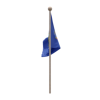 Pennsylvania 3D-Darstellung Flagge auf der Stange. Fahnenmast aus Holz png