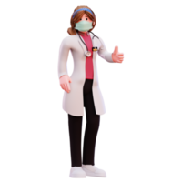 ilustração de médica de personagem 3d png