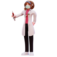 3d personaggio femmina medico illustrazione png