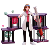 3D Character Female Doctor Illustration png