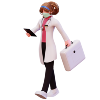 3d personaggio femmina medico illustrazione png
