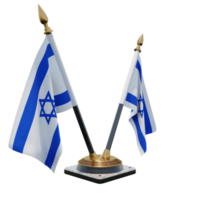 Israel 3d illustration Double V Desk Flag Stand png