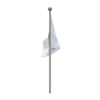 Illinois 3d illustration flag on pole. Wood flagpole png