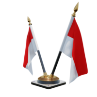 suporte de bandeira de mesa dupla v ilustração 3d da indonésia png