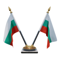 Bulgaria 3d illustration Double V Desk Flag Stand png