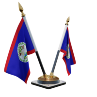 belize 3d illustration dubbel- v skrivbord flagga stå png