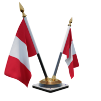 Peru 3d illustratie dubbele v bureau vlag staan png