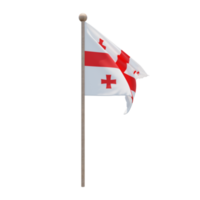georgia 3d ilustración bandera en el poste. asta de bandera de madera png