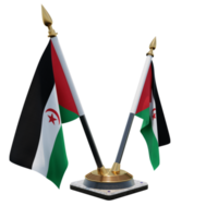 Sahrawi Arab Democratic Republic 3d illustration Double V Desk Flag Stand png