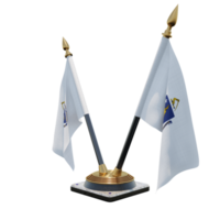 massachusetts ilustración 3d soporte de bandera de escritorio doble v png