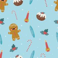 Christmas seamless pattern. Vector illustration. For card, posters, banners, printing on the pack, printing on clothes, fabric, wallpaper.