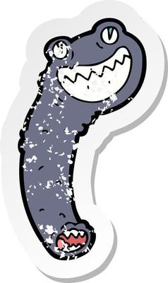 retro distressed sticker of a cartoon leech