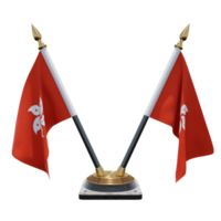 soporte de bandera de escritorio doble v de ilustración 3d de hong kong png