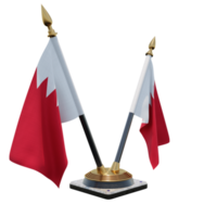Bahrein ilustração 3d dupla v suporte de bandeira de mesa png