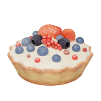 doces de padaria de torta de baga. renderização em 3D png