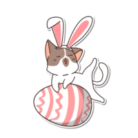 cat and Easter Day sticker png