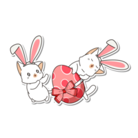 cat and Easter Day sticker png