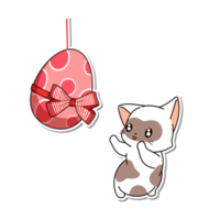 cat and Easter Day sticker png