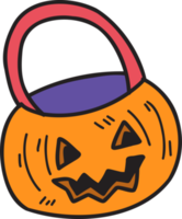 Hand Drawn halloween pumpkin illustration on transparent background png