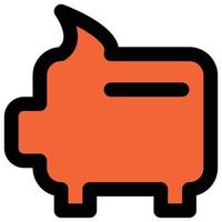 Piggy Bank, Filled Line Icon, Money Theme vector