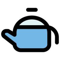 Teapot, Filled Line Style Icon, Snow Theme vector