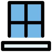 Home Window, Filled Line Style Icon, Snow Theme vector