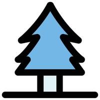 Christmas Tree, Filled Line Style Icon, Snow Theme vector