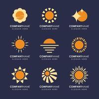 conjunto de concepto de logotipo de sol vector