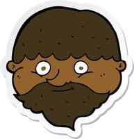 sticker of a cartoon bearded man vector