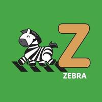 Alphabet Z Zebra vector