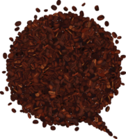 ícone de bolha do discurso com design de padrão de grãos de café abstrato png