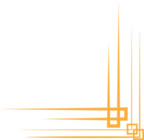 decoração de canto de moldura de linha dourada png