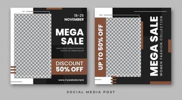 Mega sale social media template vector