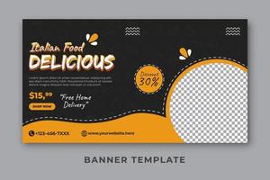 Italian food banner template vector