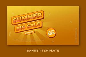 Summer big sale banner template vector