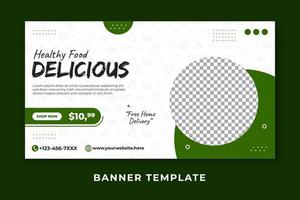 plantilla de banner de comida saludable vector