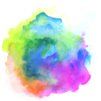 Rainbow colors watercolor paint stains png