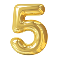 golden number 5 png