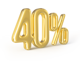 promotion number 40 percent 3d png