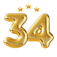 34 anni anniversario numero png