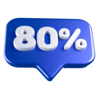icône numéro 80% de promotion png