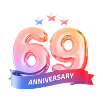 69 years anniversary number png