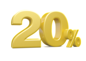 sale number 20 percent 3d png